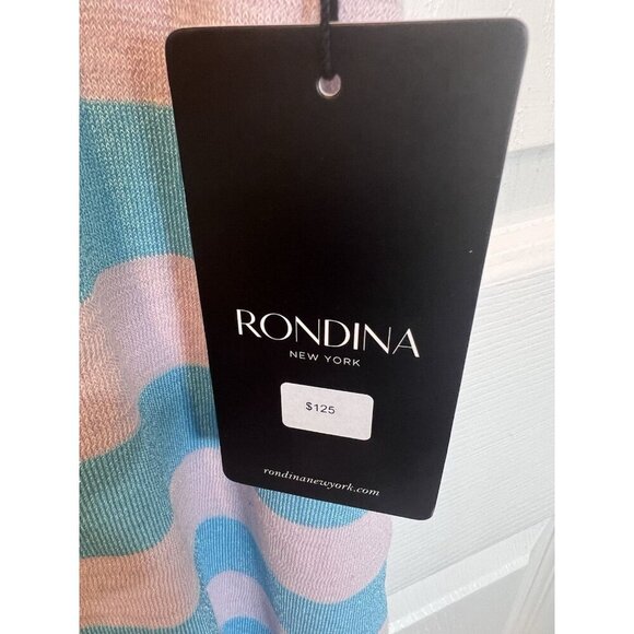 Rondina Knit Tank Top XL Blue Gray Stripes Sleeveless Stretch Style# 603266 NWT - Picture 5 of 8
